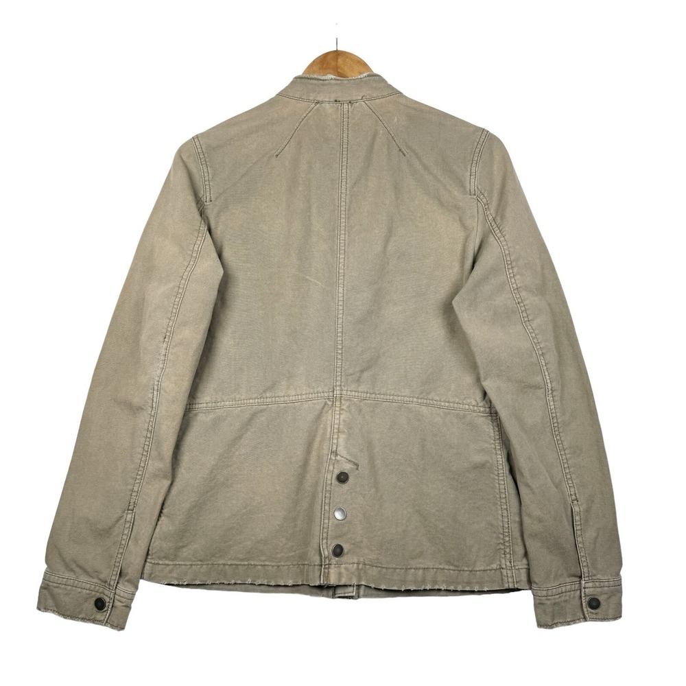 Free People Jacket Women Green Full Zip Military Utility Jacket Distressed Cargo - Picture 4 of 7